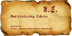 Martiniczky Edvin névjegykártya